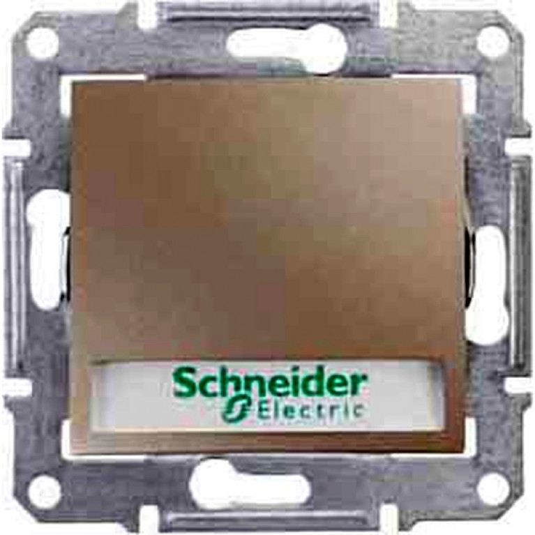 Выключатель 1-клавишный кнопочный Schneider Electric SEDNA, с подсветкой, скрытый монтаж, титан, SDN1600368