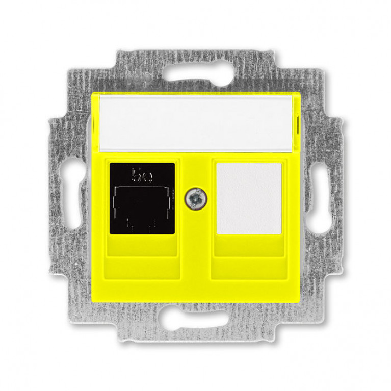 Розетка компьютерная RJ45 Cat.5 ABB LEVIT, желтый, 2CHH295117A6064