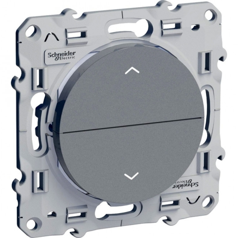 Выключатель для жалюзи кнопочный Schneider Electric ODACE, алюминий, S53R207