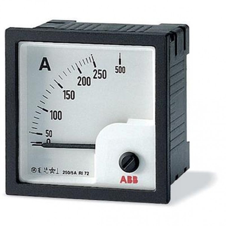 Амперметр щитовой ABB AMT 0.5А DC, аналоговый, кл.т. 1,5, 2CSG412010R4001