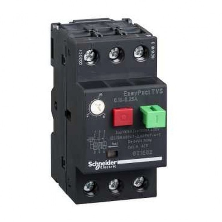 Силовой автомат для защиты двигателя Schneider Electric EasyPact TVS 0.25А 3P, термомагнитный расцепитель, GZ1E02