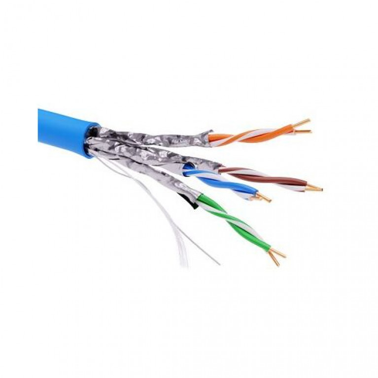 Информационный кабель экранированный  U//FTP 4х2 CAT6A, LSZH, синий (упак. 500пог. м)